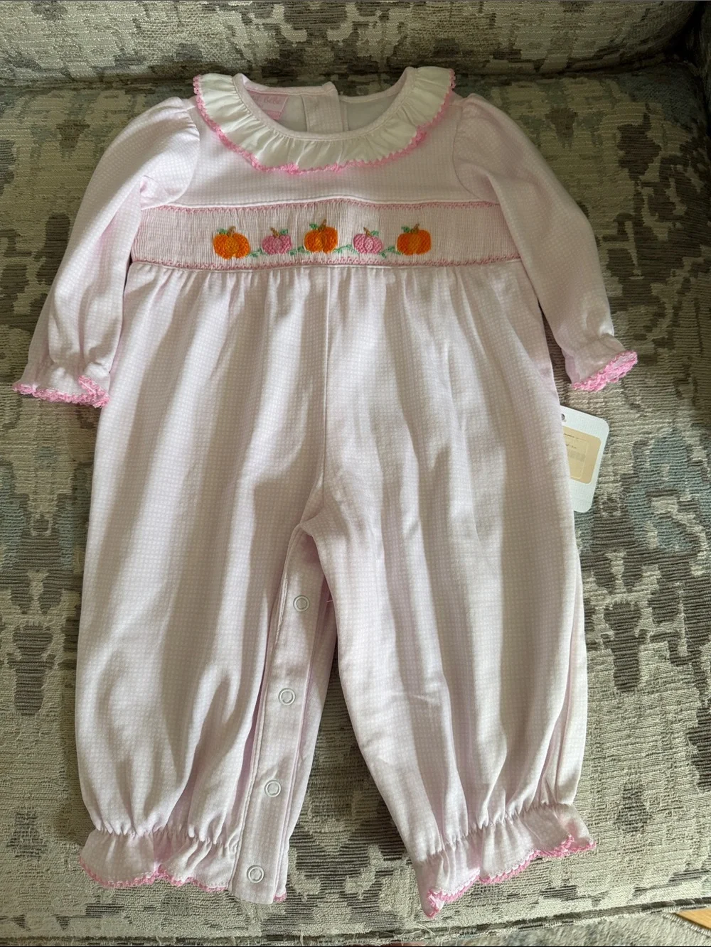 NWT Petit Bebe pumpkin romper